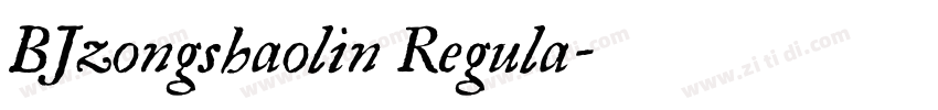 BJzongshaolin Regula字体转换